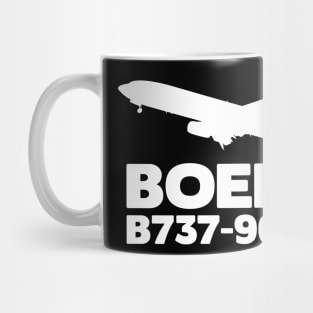 Boeing B737-900ER Silhouette Print (White) Mug